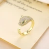 A leopard-head micro-inset zircon ring, a fashionable and retro leopard-head open ring from Kashi Accessories details Picture
